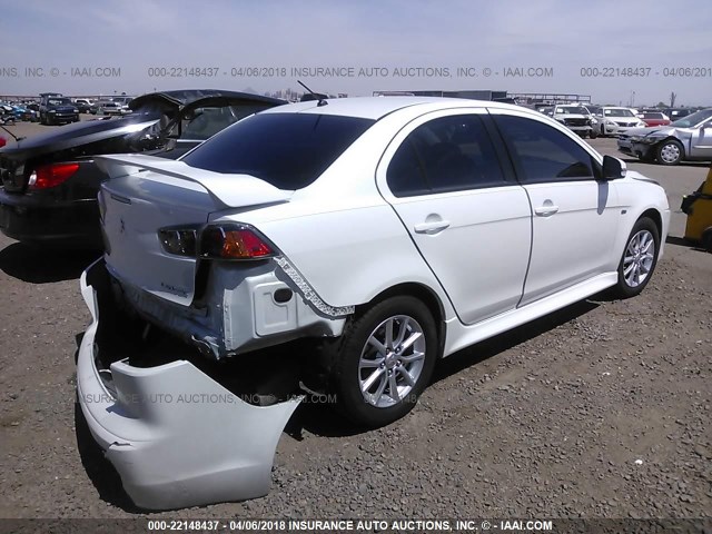 JA32U2FU2GU009268 - 2016 MITSUBISHI LANCER ES WHITE photo 4