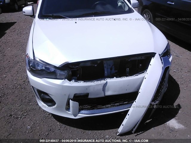 JA32U2FU2GU009268 - 2016 MITSUBISHI LANCER ES WHITE photo 6