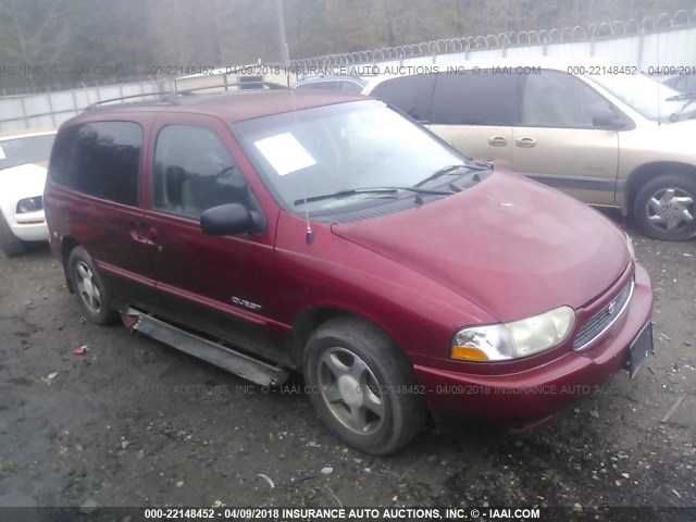 4N2XN11T2YD847182 - 2000 NISSAN QUEST SE/GLE/GXE BURGUNDY photo 1