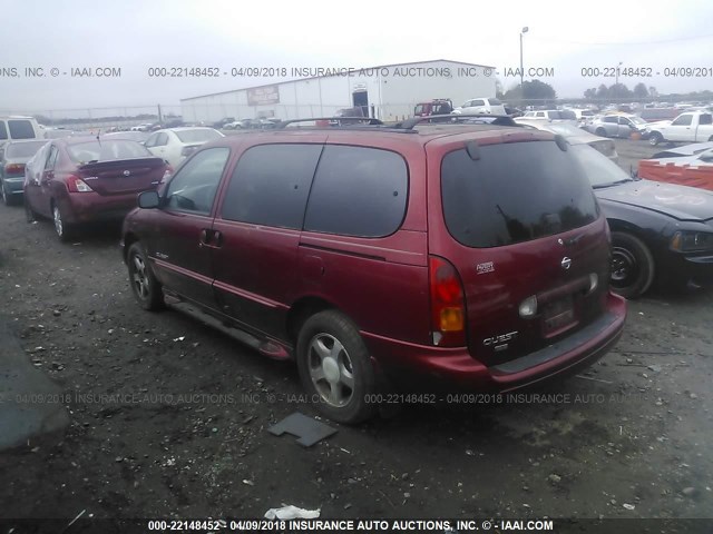 4N2XN11T2YD847182 - 2000 NISSAN QUEST SE/GLE/GXE BURGUNDY photo 3