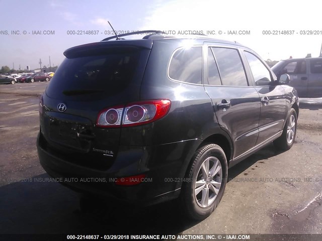 5NMSHDAG6AH343210 - 2010 HYUNDAI SANTA FE SE BLUE photo 4