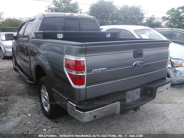 1FTFW1CT4EKE24765 - 2014 FORD F150 SUPERCREW GRAY photo 3