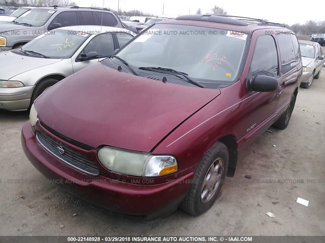 4N2XN11T2YD819222 - 2000 NISSAN QUEST SE/GLE/GXE MAROON photo 2