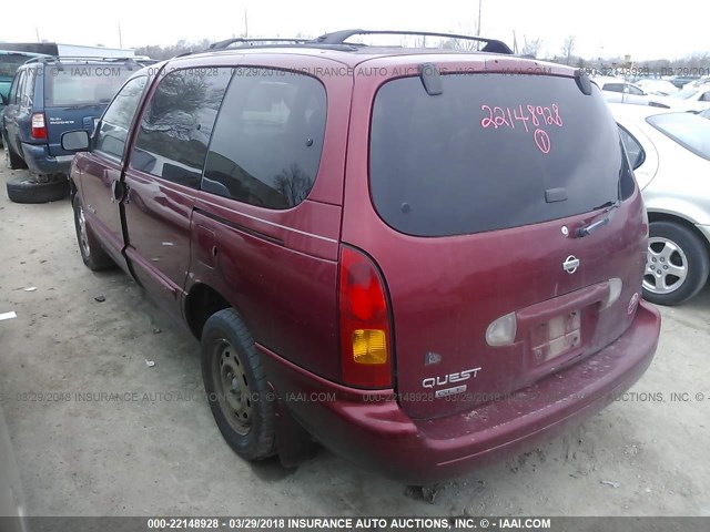 4N2XN11T2YD819222 - 2000 NISSAN QUEST SE/GLE/GXE MAROON photo 3