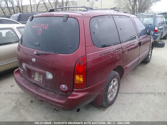 4N2XN11T2YD819222 - 2000 NISSAN QUEST SE/GLE/GXE MAROON photo 4