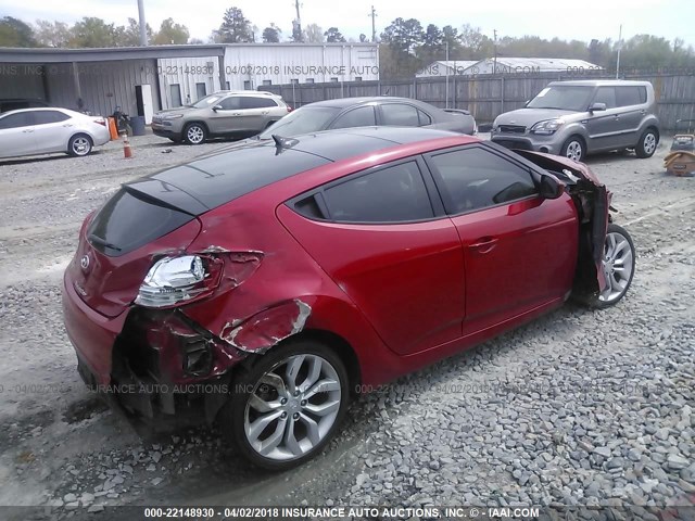 KMHTC6AD3DU157024 - 2013 HYUNDAI VELOSTER RED photo 4