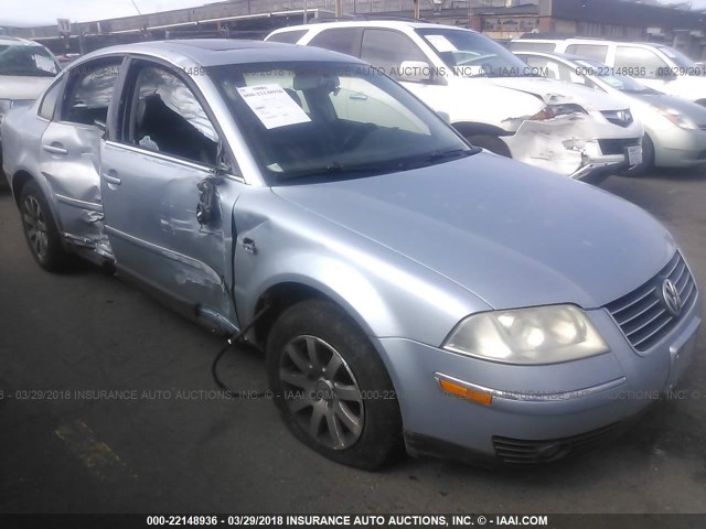 WVWPD63B33P091666 - 2003 VOLKSWAGEN PASSAT GLS Light Blue photo 1