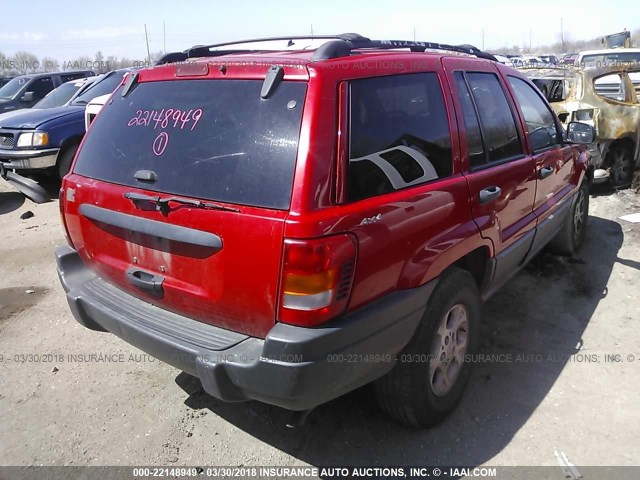 1J4GW48S7YC216491 - 2000 JEEP GRAND CHEROKEE LAREDO RED photo 4