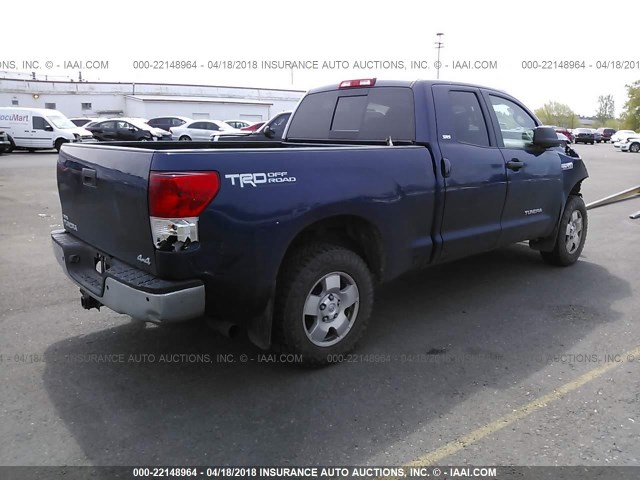 5TFUY5F11CX214319 - 2012 TOYOTA TUNDRA DOUBLE CAB SR5 BLUE photo 4