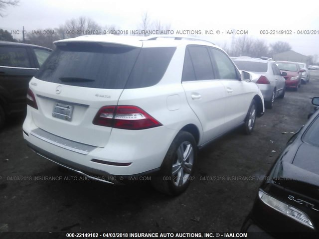 4JGDA5HB6FA565966 - 2015 MERCEDES-BENZ ML 350 4MATIC WHITE photo 4