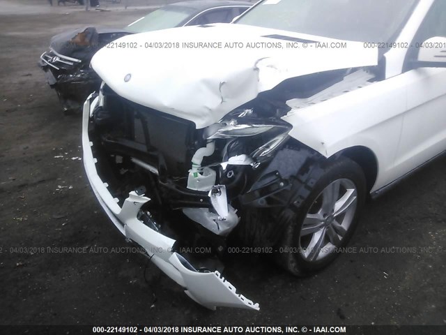 4JGDA5HB6FA565966 - 2015 MERCEDES-BENZ ML 350 4MATIC WHITE photo 6