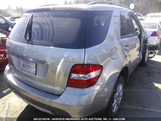 4JGBB86EX6A114381 - 2006 MERCEDES-BENZ ML 350 SILVER photo 4