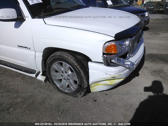 1GKEK63U86J154724 - 2006 GMC YUKON DENALI WHITE photo 6