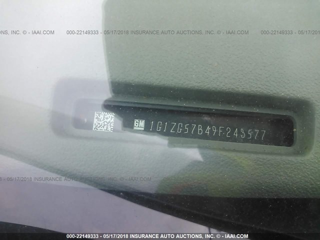 1G1ZG57B49F243577 - 2009 CHEVROLET MALIBU LS 银色 照片 9