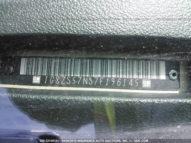 1G8ZS57N37F196145 - 2007 SATURN AURA XE GOLD photo 9