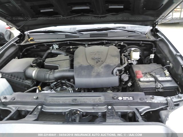 5TFCZ5ANXGX002401 - 2016 TOYOTA TACOMA DBL CAB/SR/SR5/TRD SPT/OR GRAY photo 10