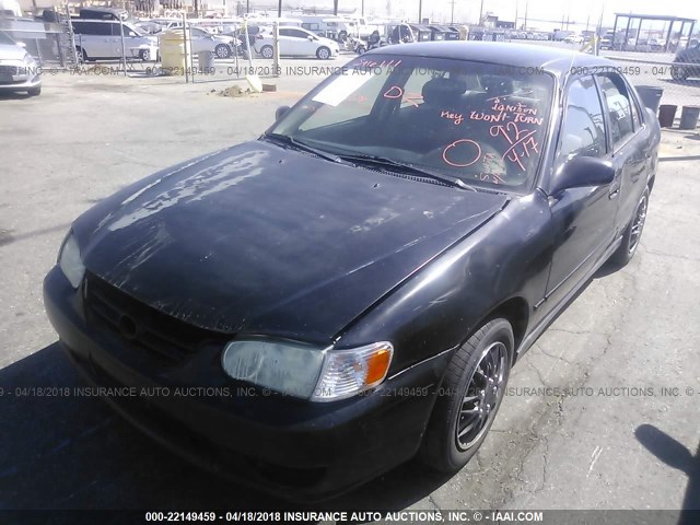 1NXBR12E41Z434280 - 2001 TOYOTA COROLLA BLACK photo 2