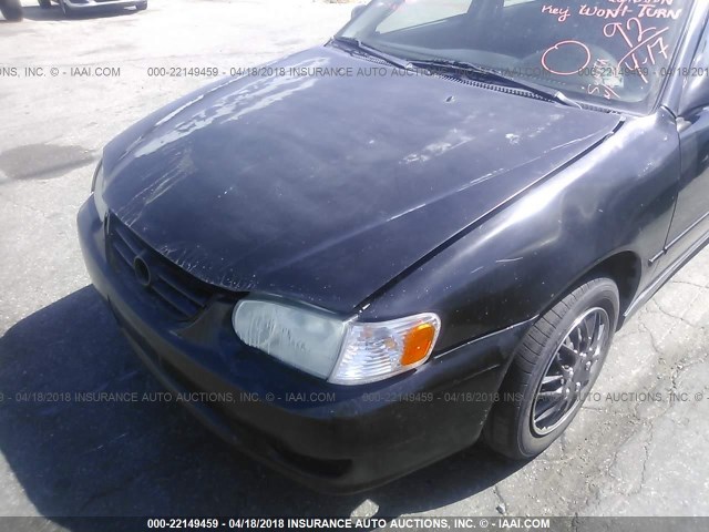 1NXBR12E41Z434280 - 2001 TOYOTA COROLLA BLACK photo 6