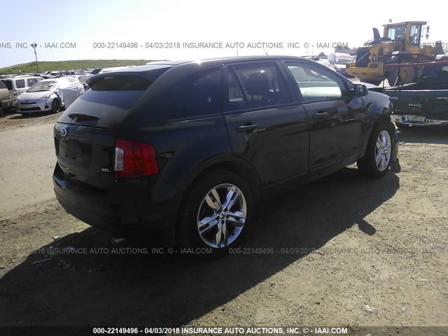 2FMDK3JC4DBA58960 - 2013 FORD EDGE SEL BLACK photo 4