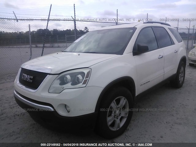 1GKER13738J131895 - 2008 GMC ACADIA SLE WHITE photo 2