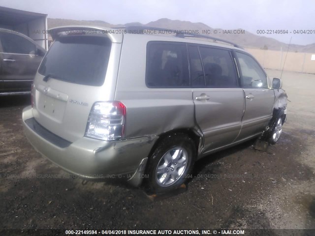 JTEHF21A620084585 - 2002 TOYOTA HIGHLANDER LIMITED GOLD photo 4