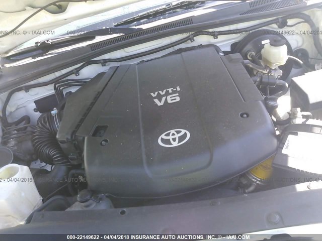 3TMJU4GN5AM108601 - 2010 TOYOTA TACOMA DOUBLE CAB PRERUNNER WHITE photo 10