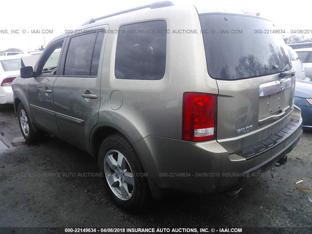 5FNYF4H56AB012018 - 2010 HONDA PILOT EXL GOLD photo 3