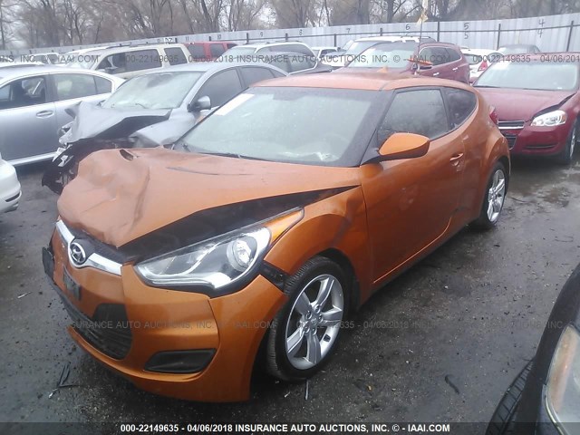 KMHTC6AD3CU083702 - 2012 HYUNDAI VELOSTER ORANGE photo 2