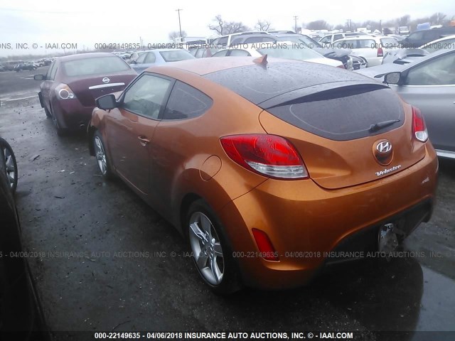 KMHTC6AD3CU083702 - 2012 HYUNDAI VELOSTER ORANGE photo 3