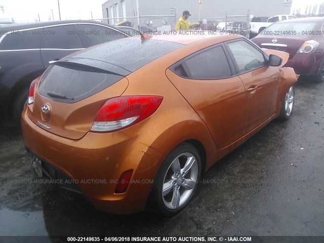 KMHTC6AD3CU083702 - 2012 HYUNDAI VELOSTER ORANGE photo 4