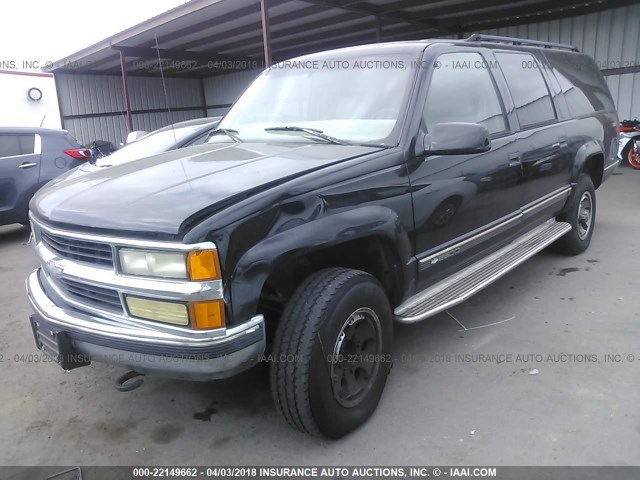 3GNGK26J8VG161503 - 1997 CHEVROLET SUBURBAN K2500 BLACK photo 2