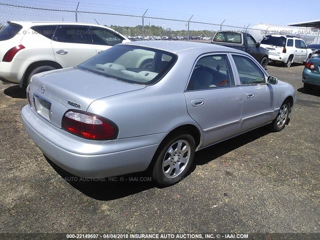 1YVGF22C125285873 - 2002 MAZDA 626 LX SILVER photo 4