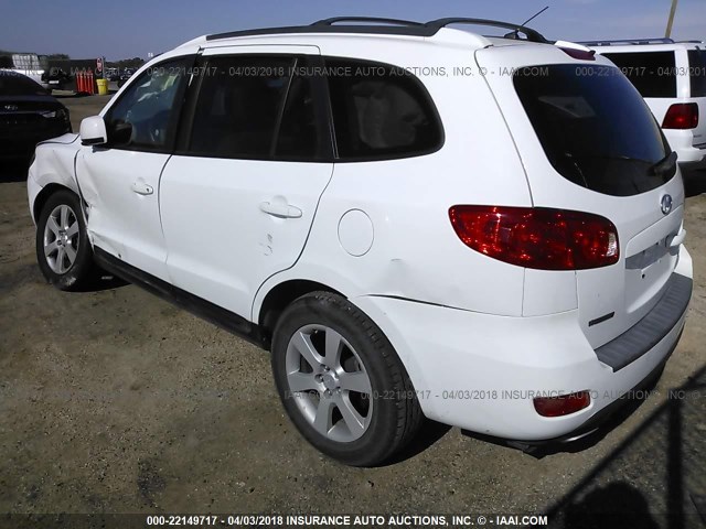 5NMSH13E27H030447 - 2007 HYUNDAI SANTA FE SE/LIMITED WHITE photo 3