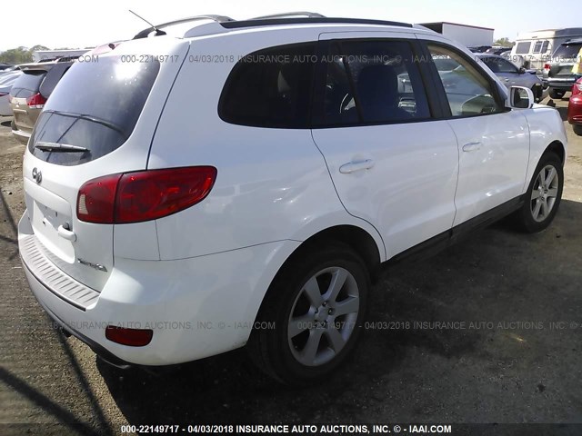 5NMSH13E27H030447 - 2007 HYUNDAI SANTA FE SE/LIMITED WHITE photo 4