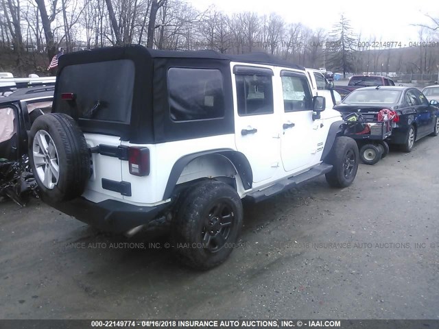 1C4BJWDG4CL182739 - 2012 JEEP WRANGLER UNLIMITE SPORT WHITE photo 4