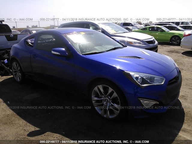 KMHHU6KJ3DU096667 - 2013 HYUNDAI GENESIS COUPE 3.8L BLUE photo 1