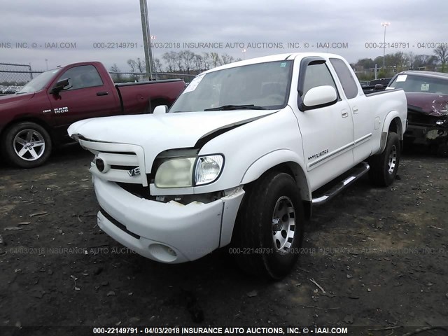 5TBRT38103S412636 - 2003 TOYOTA TUNDRA ACCESS CAB LIMITED WHITE photo 2