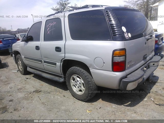 1GNEK13Z35J256822 - 2005 CHEVROLET TAHOE K1500 SILVER photo 3