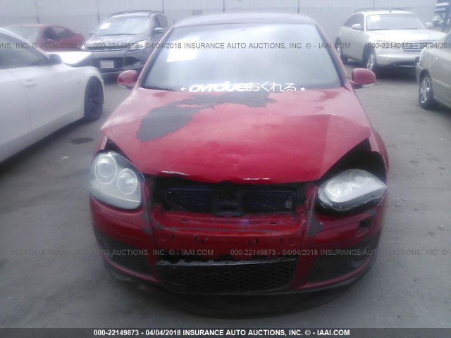 WVWFV71K16W136650 - 2006 VOLKSWAGEN NEW GTI RED photo 6