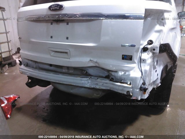 1FM5K8D81DGA13900 - 2013 FORD EXPLORER XLT WHITE photo 6