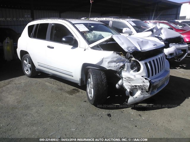 1J8FT57W77D222779 - 2007 JEEP COMPASS LIMITED WHITE photo 1