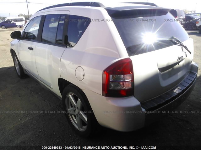 1J8FT57W77D222779 - 2007 JEEP COMPASS LIMITED WHITE photo 3