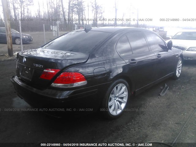 WBAHL83587DT08310 - 2007 BMW 750 I BLACK photo 4