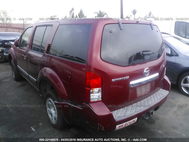 5N1AR18U48C613042 - 2008 NISSAN PATHFINDER S/LE/SE RED photo 3