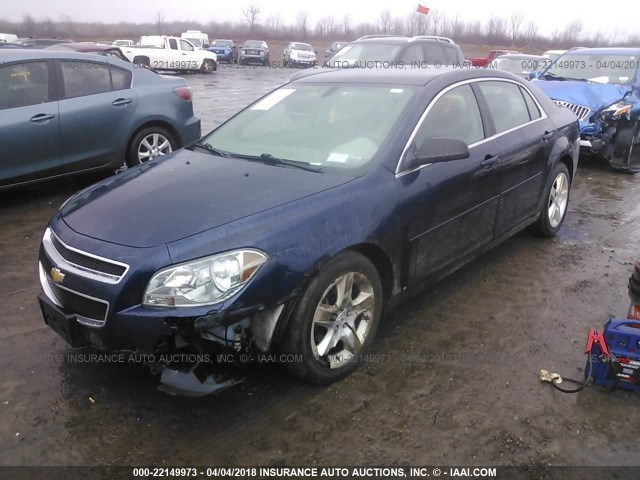 1G1ZB5EB3AF107690 - 2010 CHEVROLET MALIBU LS მუქი ლურჯი ფოტო 2
