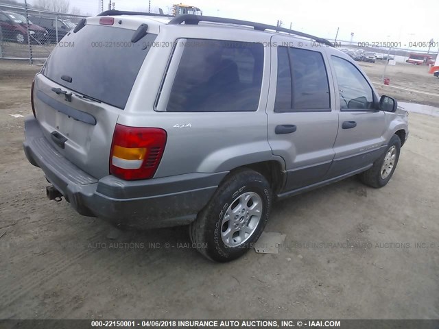 1J4GW48S91C722197 - 2001 JEEP GRAND CHEROKEE LAREDO SILVER photo 4