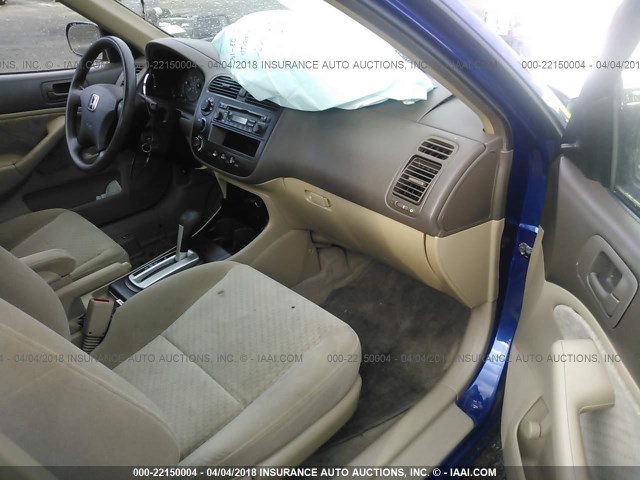 2HGES16375H534768 - 2005 HONDA CIVIC DX VP BLUE photo 5