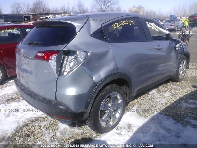 3CZRU6H56HG705224 - 2017 HONDA HR-V EX SILVER photo 4