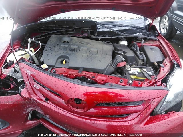 5YFBU4EE7DP125839 - 2013 TOYOTA COROLLA S/LE RED photo 10