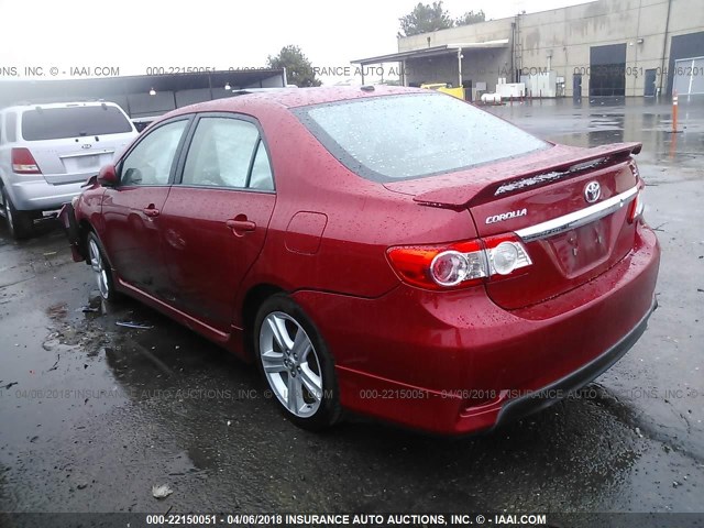 5YFBU4EE7DP125839 - 2013 TOYOTA COROLLA S/LE RED photo 3